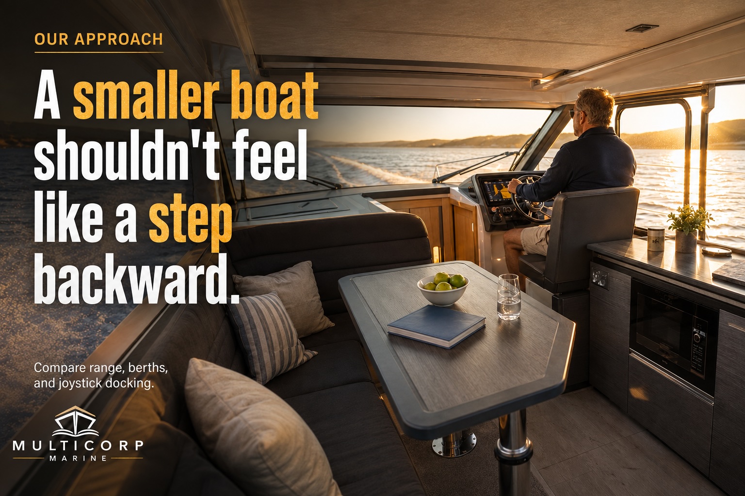 Downsizing from a yacht to a high-quality outboard platform without losing comfort